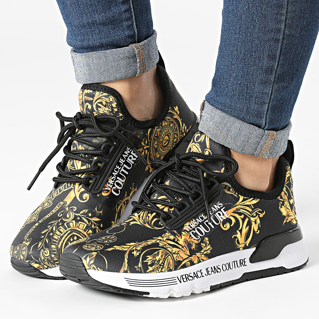 basket noir versace femme