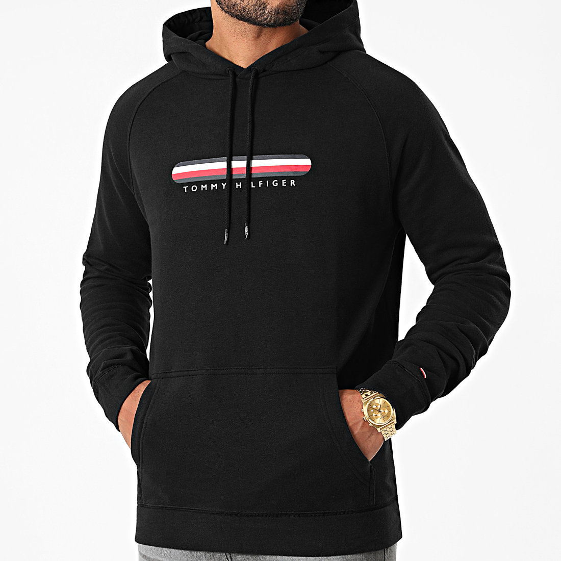 Sweat a capuche hotsell noir tommy hilfiger