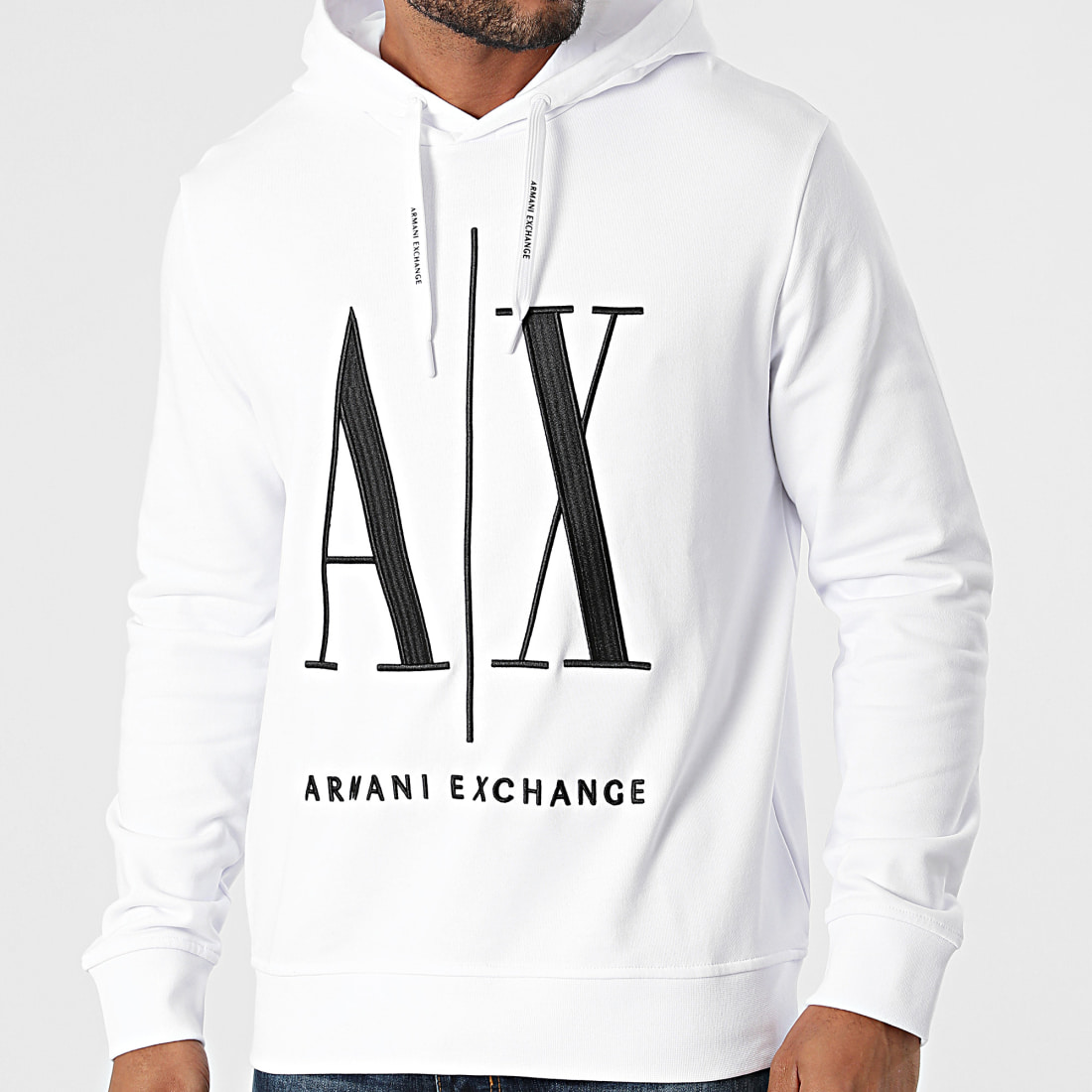 Armani Exchange Sweat Capuche 8NZMPCZJ1ZZ Blanc