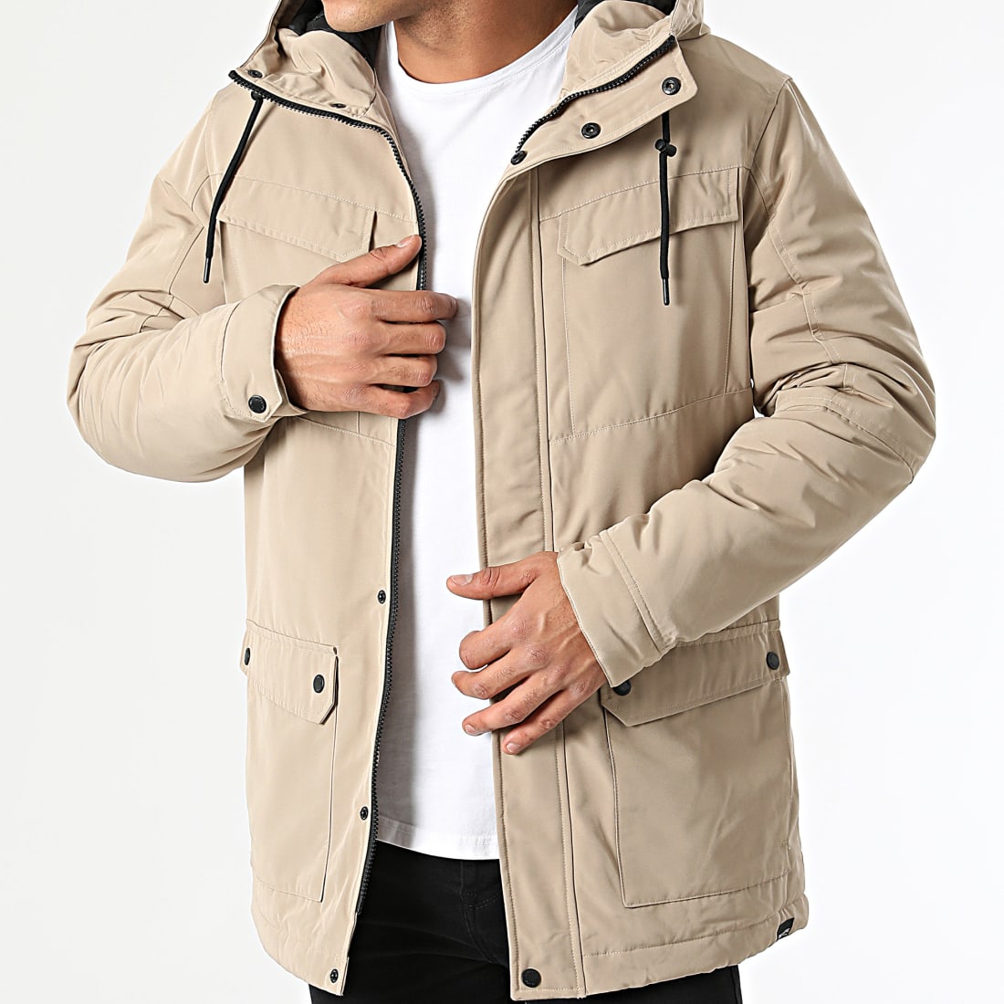 Only And Sons - Parka Capuche Cooper Favour Beige - LaBoutiqueOfficielle.com