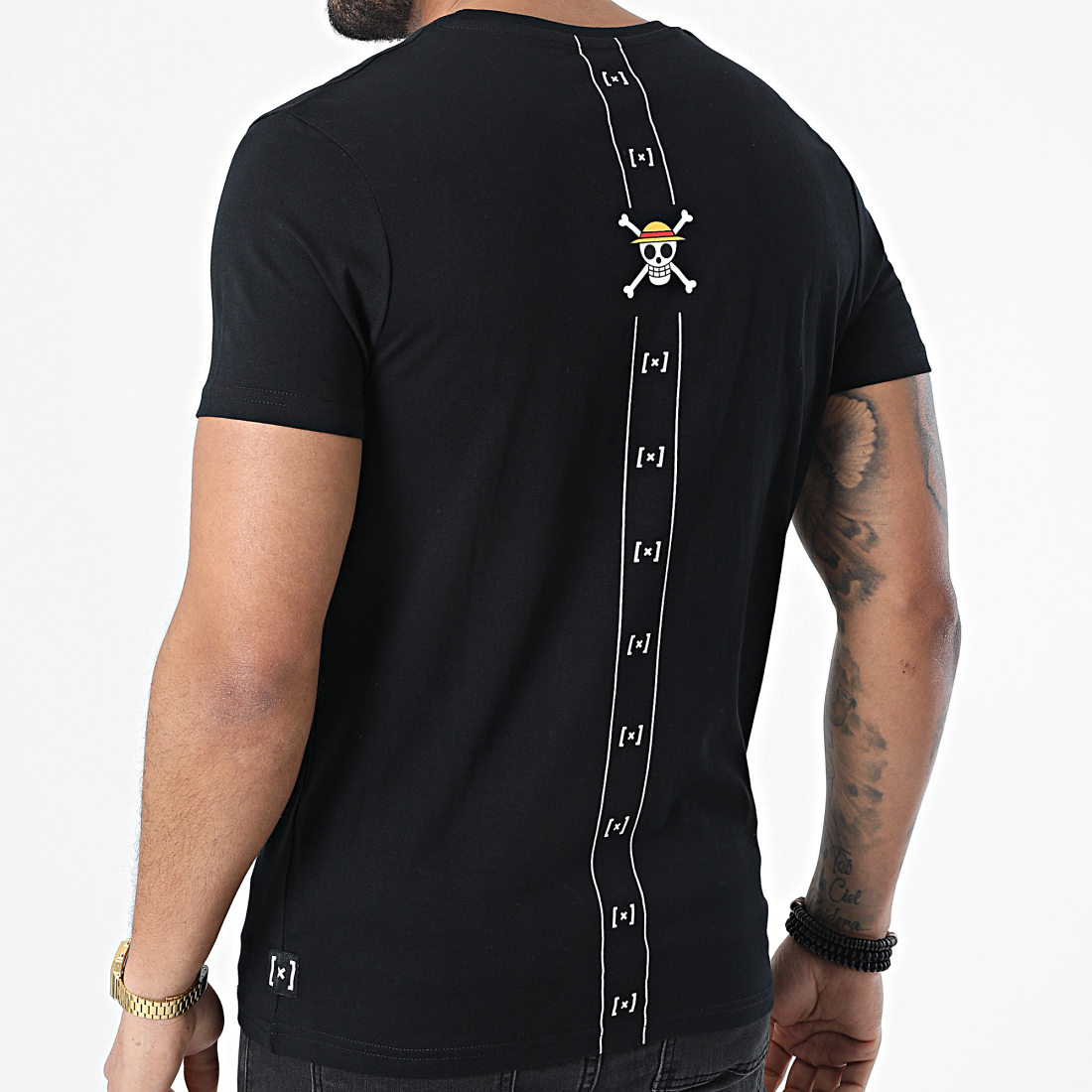 Capslab Tee Shirt Wanted Luffy Noir