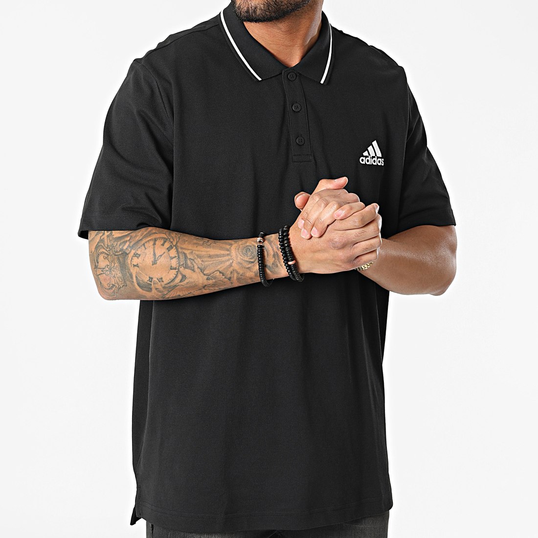 Polo Noir Aeroready Essentials Small Logo Homme Adidas au Maroc