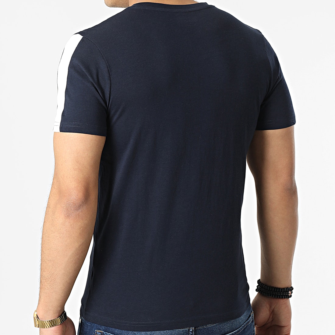Kappa Tee Shirt A Bandes Logo Iverpool 361576W Bleu Marine