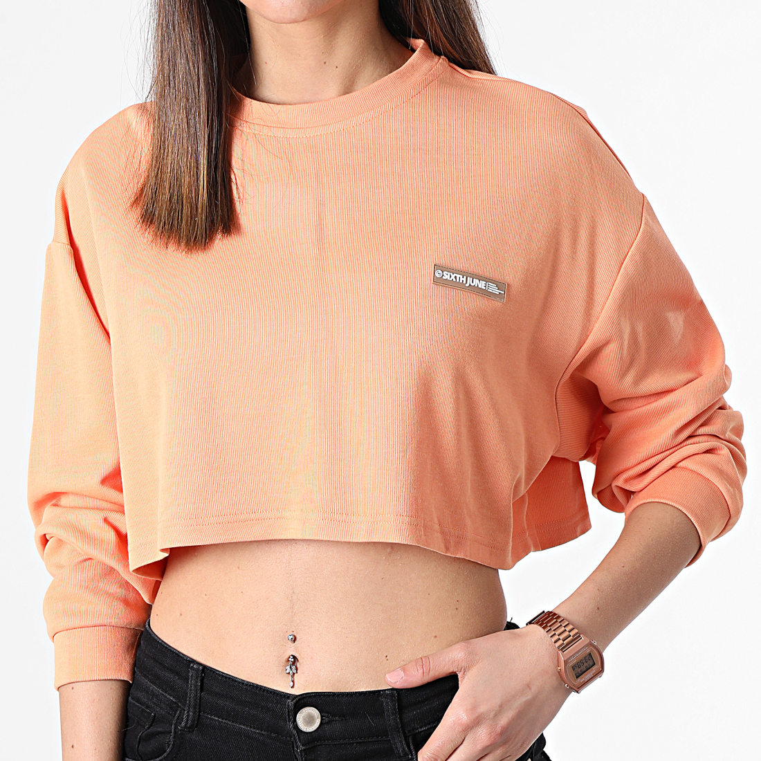 Sixth june sales crop crew sweatshirt