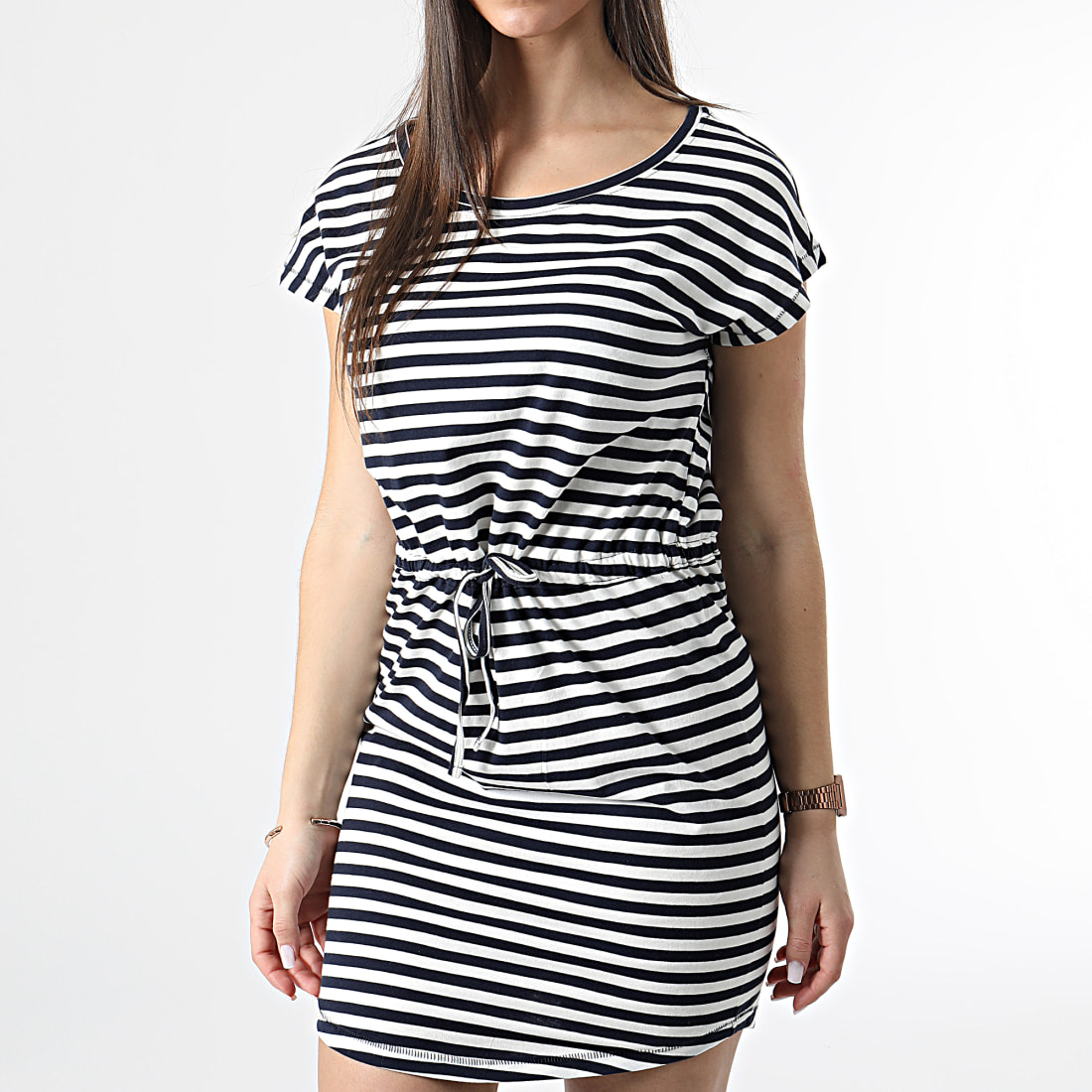 Only Robe Femme May Bleu Marine Blanc LaBoutiqueOfficielle