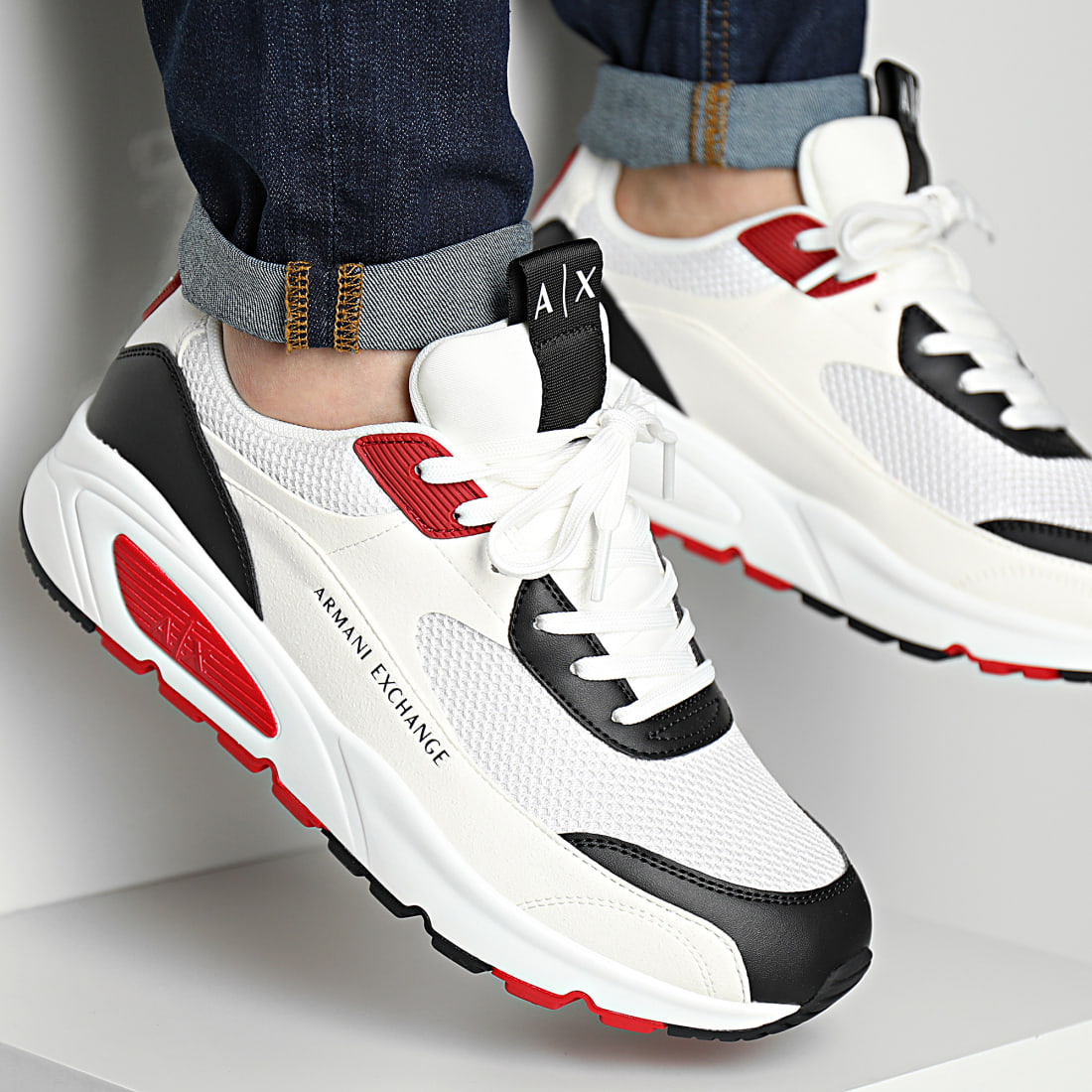 Armani Exchange Baskets XUX121XV540 Optical White Black