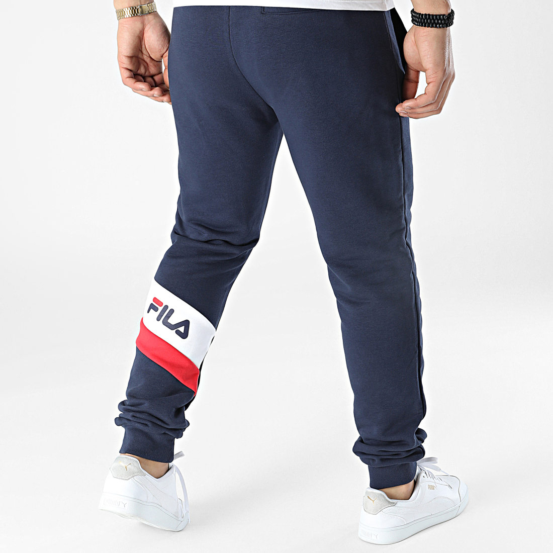 Fila Pantalon Jogging Tricolore Samarate FAM0116 Bleu Marine