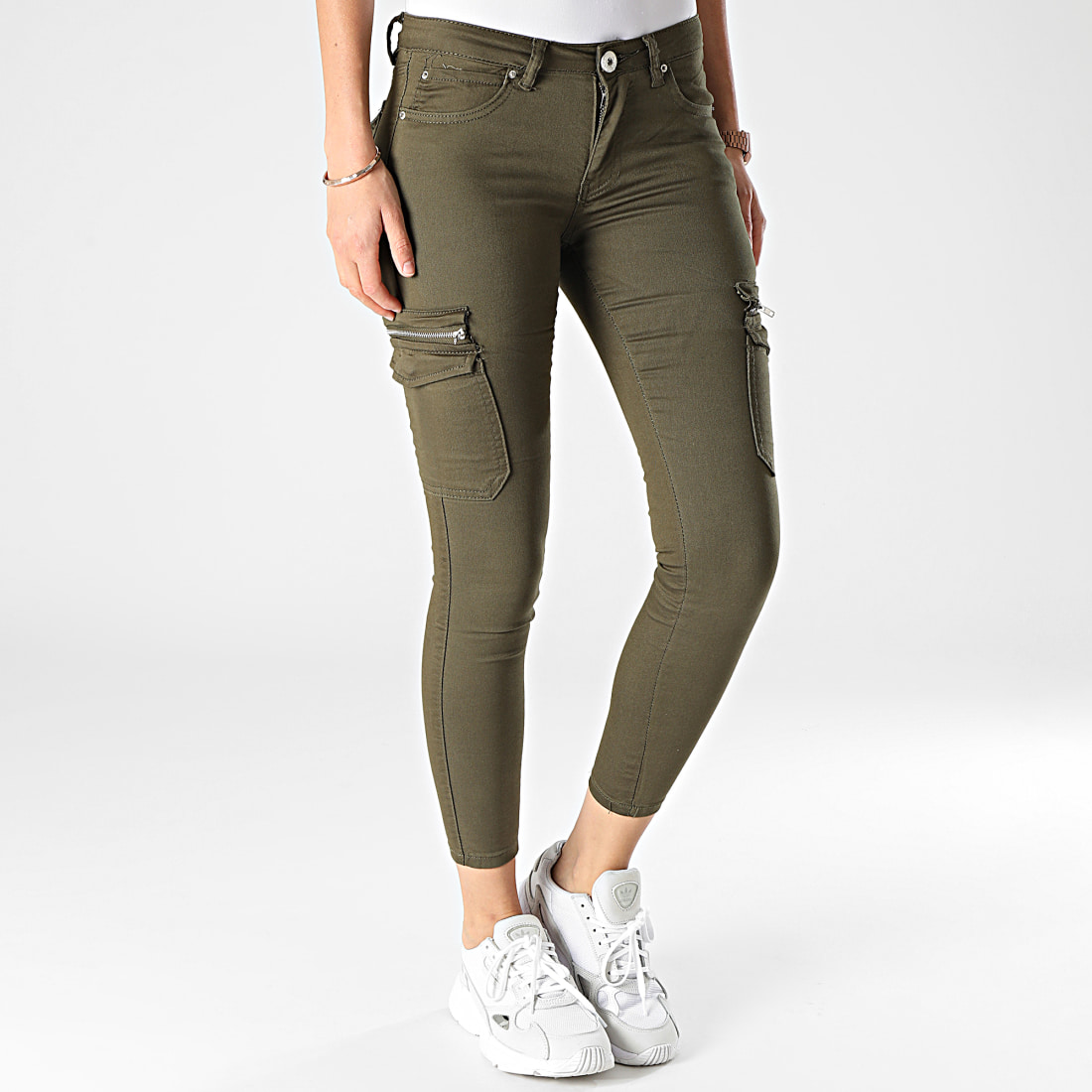 Jean vert deals kaki femme