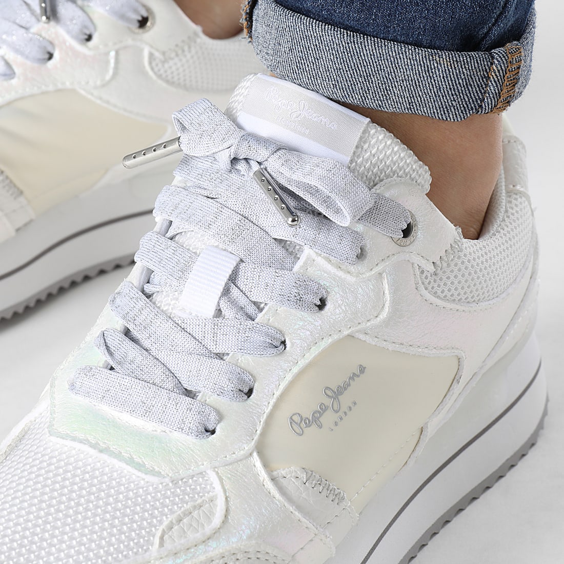 Pepe Jeans Baskets Femme Rusper Iris PLS31334 White