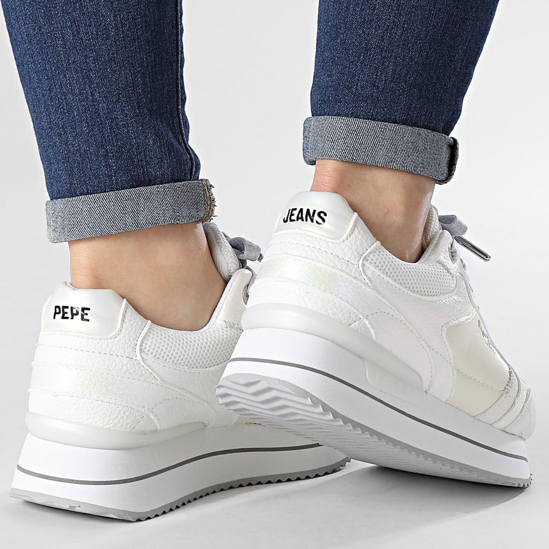 Pepe Jeans Baskets Femme Rusper Iris PLS31334 White