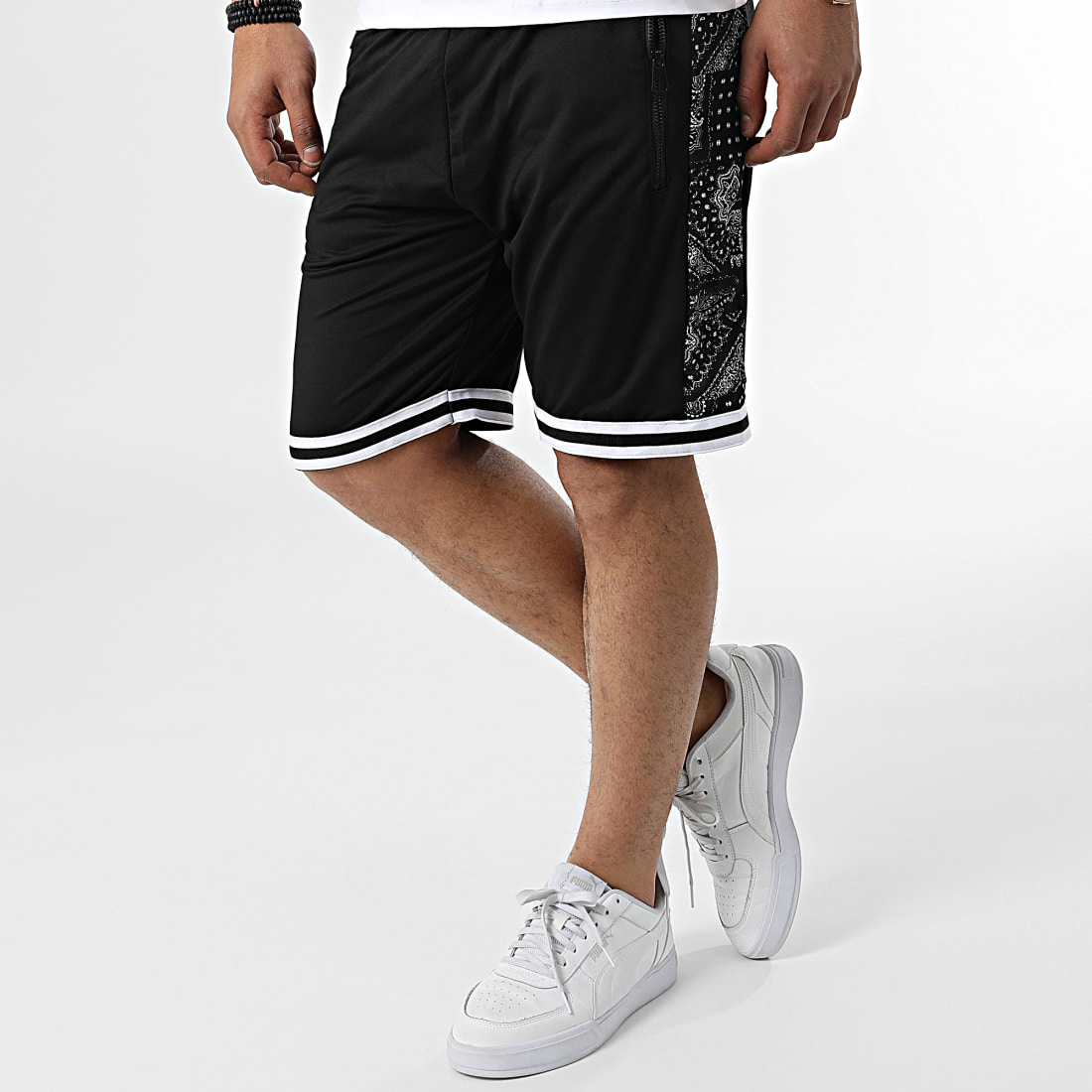 Classic Series Ensemble Tee Shirt Et Short Jogging A Bandes Y33A