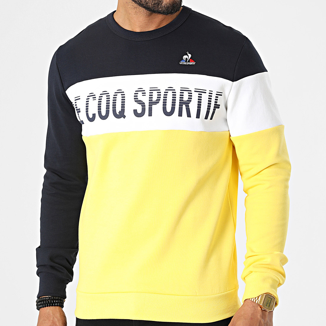 short le coq sportif homme jaune