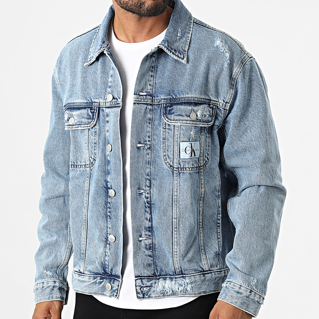 Calvin Klein - Veste Jean Regular 90s 1516 Bleu Denim - LaBoutiqueOfficielle.com