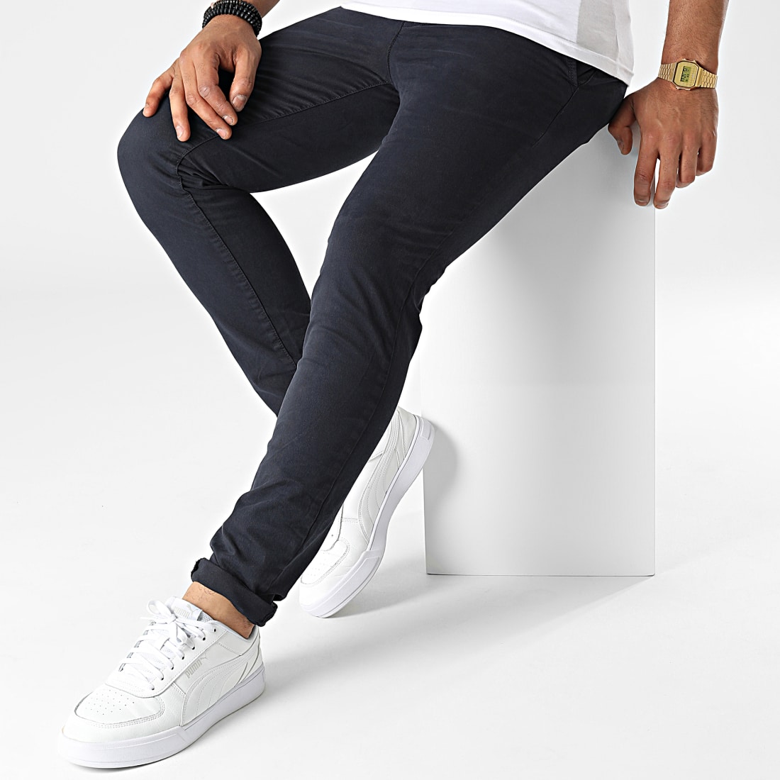 Only And Sons Pantalon Chino Slim Pete Bleu Marine
