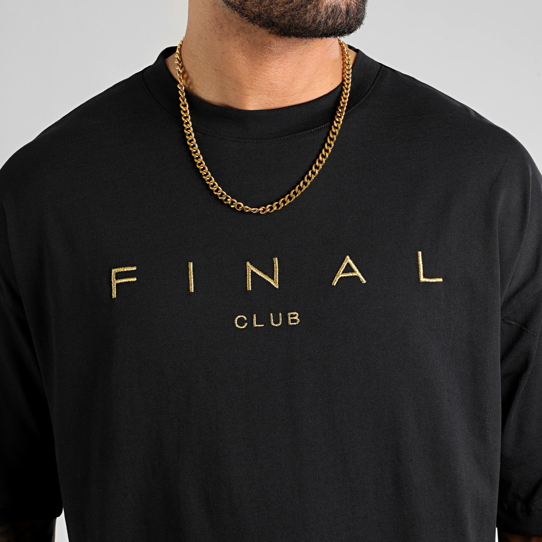 Final Club Tee Shirt Large Premium Gold Signature 1021 Noir