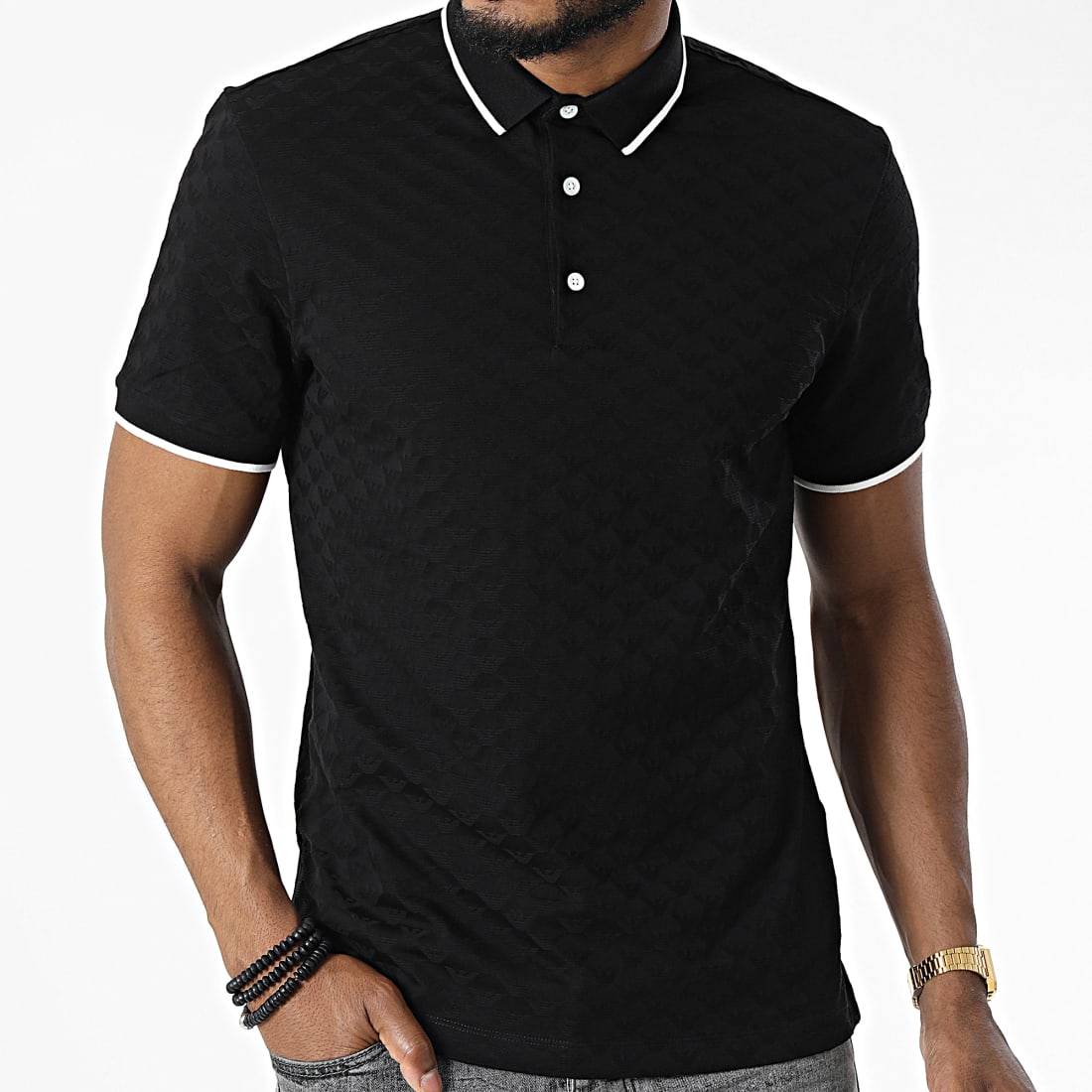 Polo armani noir discount