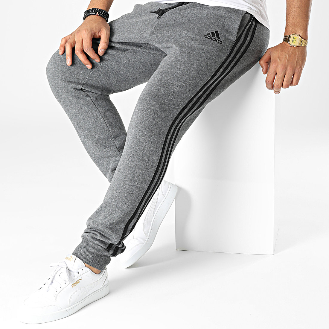 Adidas Performance - Pantalon Jogging A Bandes 3 Stripes GK8826 Grias Anthracite ChinÃ© 