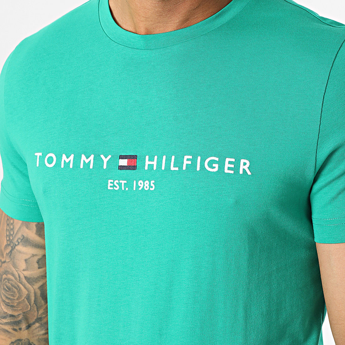 Tommy Hilfiger Tee Shirt Tommy Logo 1797 Vert