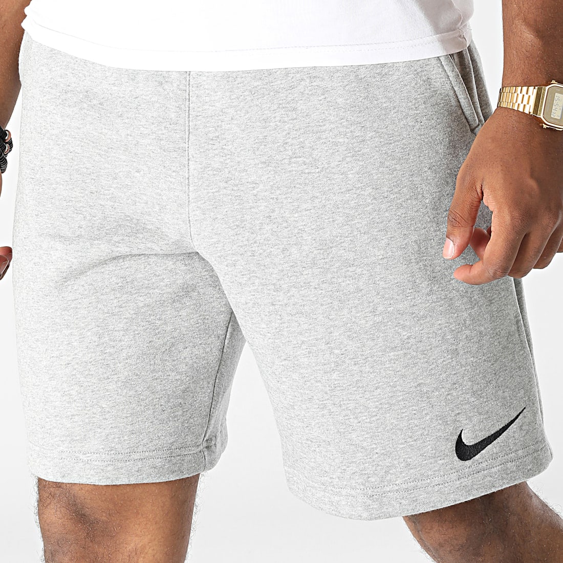 Nike - Ensemble short coton blanc et gris