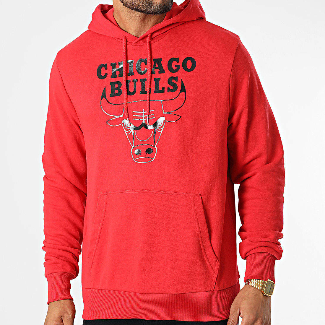 sweat à capuche avec logo de l'équipe des Chicago Bulls