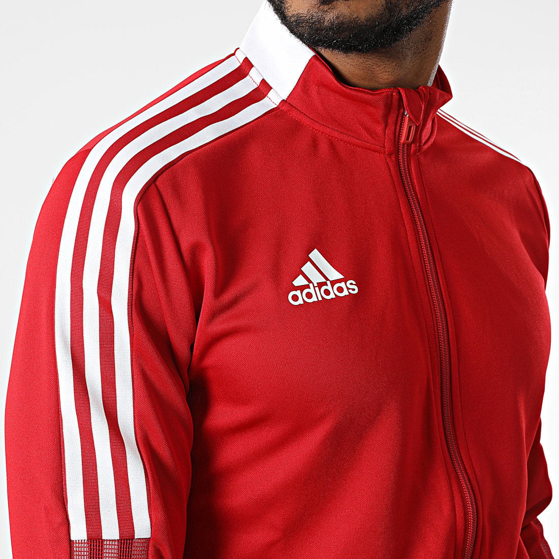 Adidas Performance - Veste ZippÃ©e A Bandes GM7308 Rouge - LaBoutiqueOfficielle.com