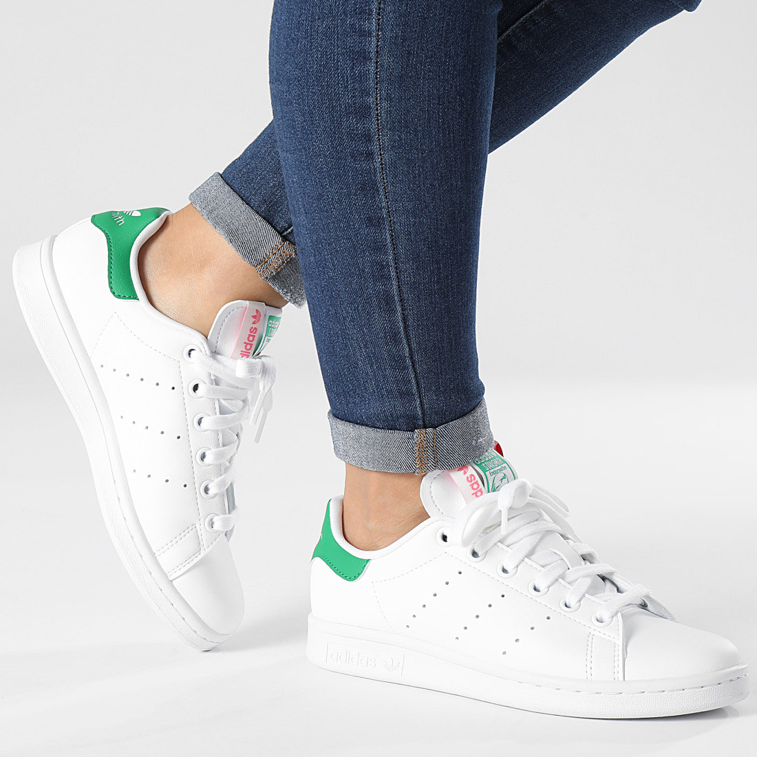 Boty adidas - Stan Smith W GY1508 Ftwwht/Green/Blipnk - Sneakery - Polobotky - DÃ¡mskÃ© | eobuv.cz