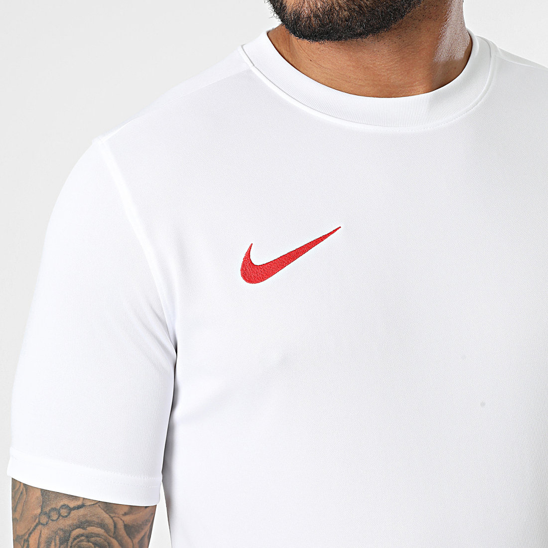 Nike T SHIRT HOMME BLANC/ROUGE