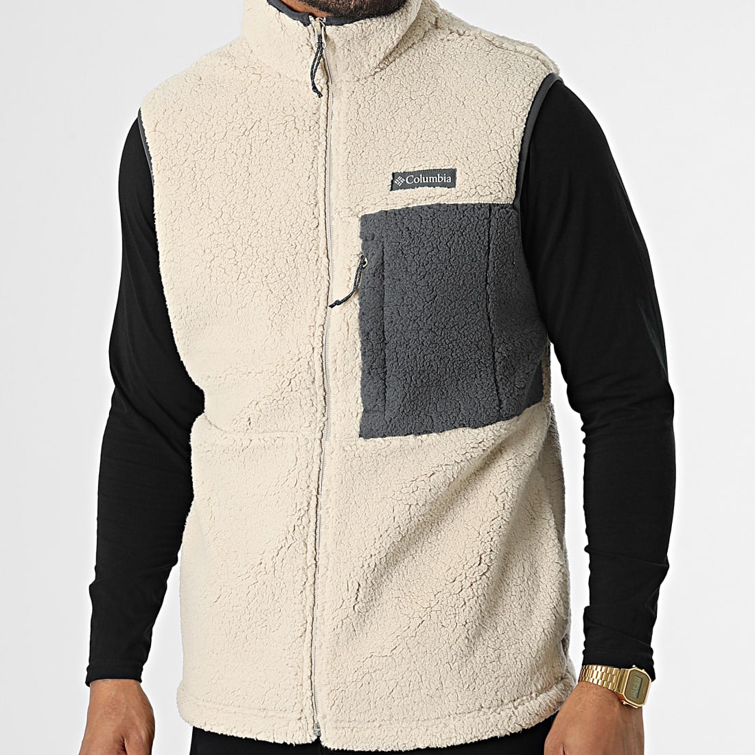 Columbia Veste Fourrure Zippée Sans Manches Mountainside Beige