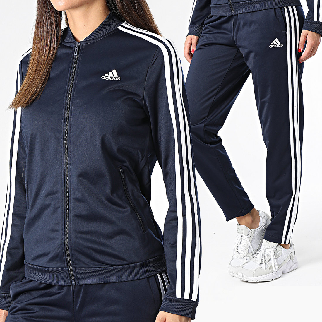 Adidas Sportswear - Ensemble Survetement A Bandes Femme 3 Stripes HM1914 Marine -