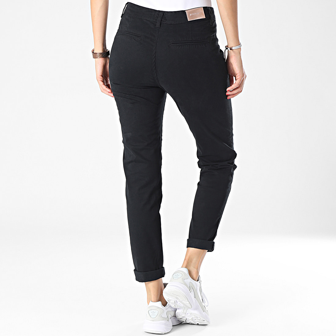 Girls Outfit Pantalon Chino Skinny Femme Litchi Noir
