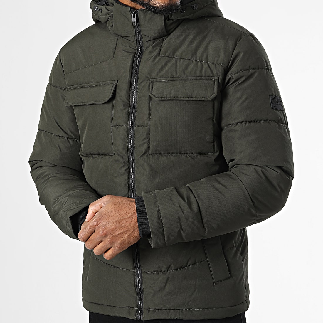 Jack And Jones - Doudoune Capuche Brady Gris Chiné 