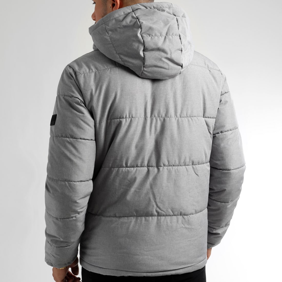 Jack And Jones - Doudoune Capuche Brady Gris Chiné 