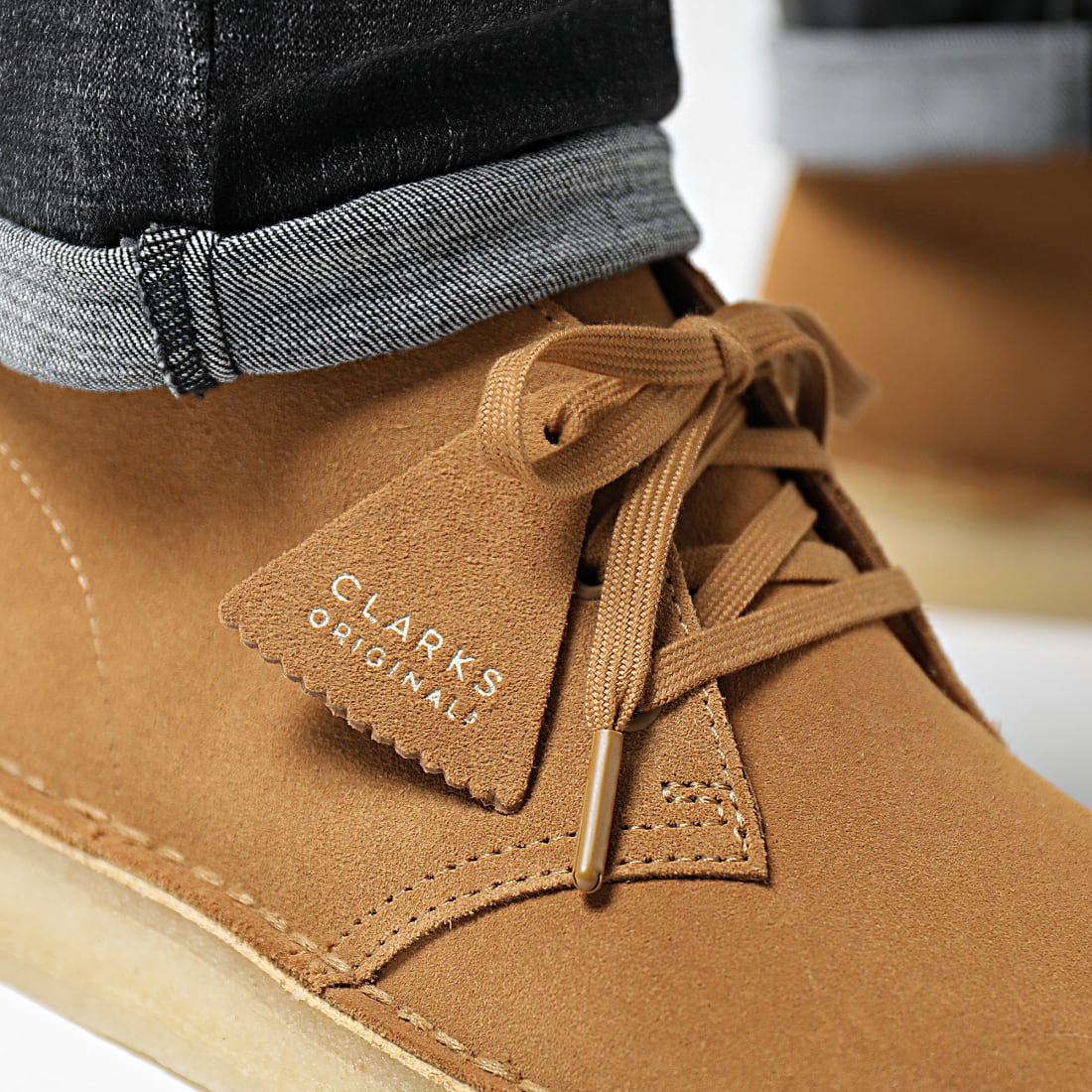 Clarks Originals Chaussures Desert Coal Dark Sand Suede