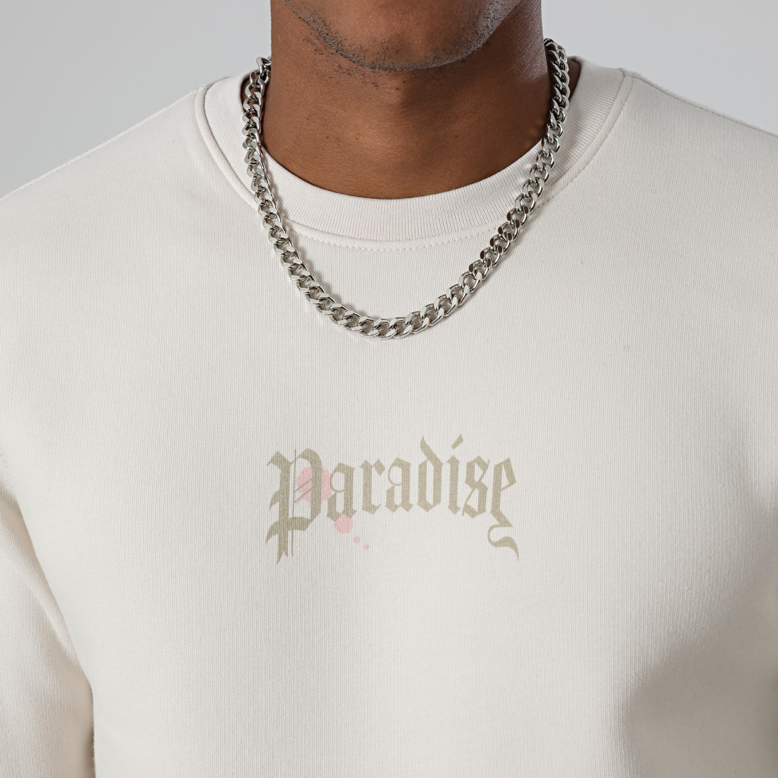 Luxury Lovers Sweat Crewneck Paradise Roses Clothing Beige