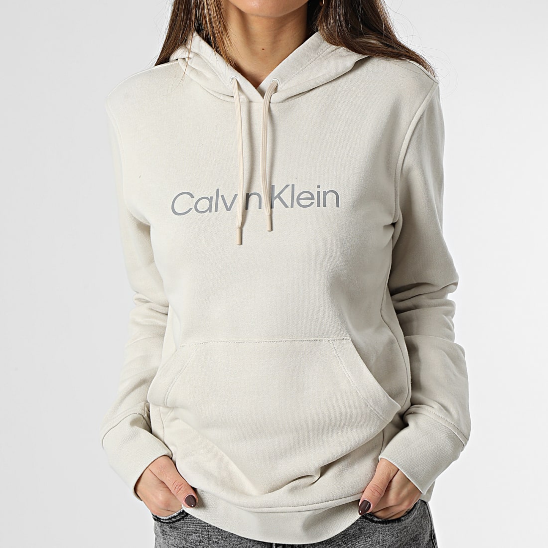 Calvin Klein Sweat Capuche Femme GWS2W311 Beige