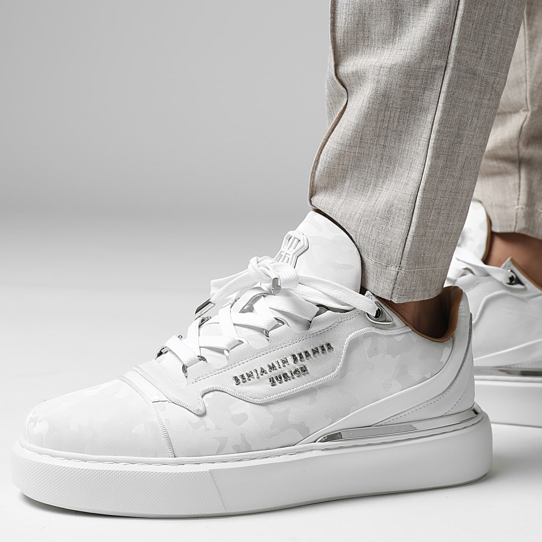 Benjamin Berner Baskets Raphael Low Top Reflective Camouflage White