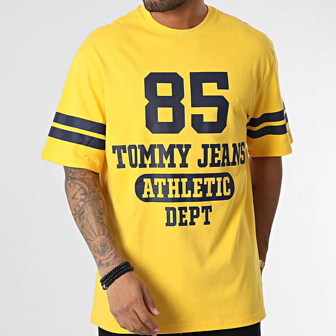 Skater 5669 - Large Tee Logo College Jeans Shirt 85 Oversize Tommy Jaune