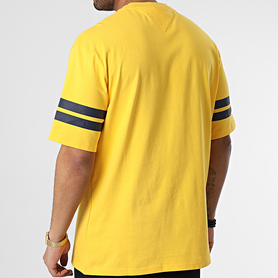 College Logo Jeans Tommy 5669 Oversize Tee 85 Jaune Large Skater Shirt -