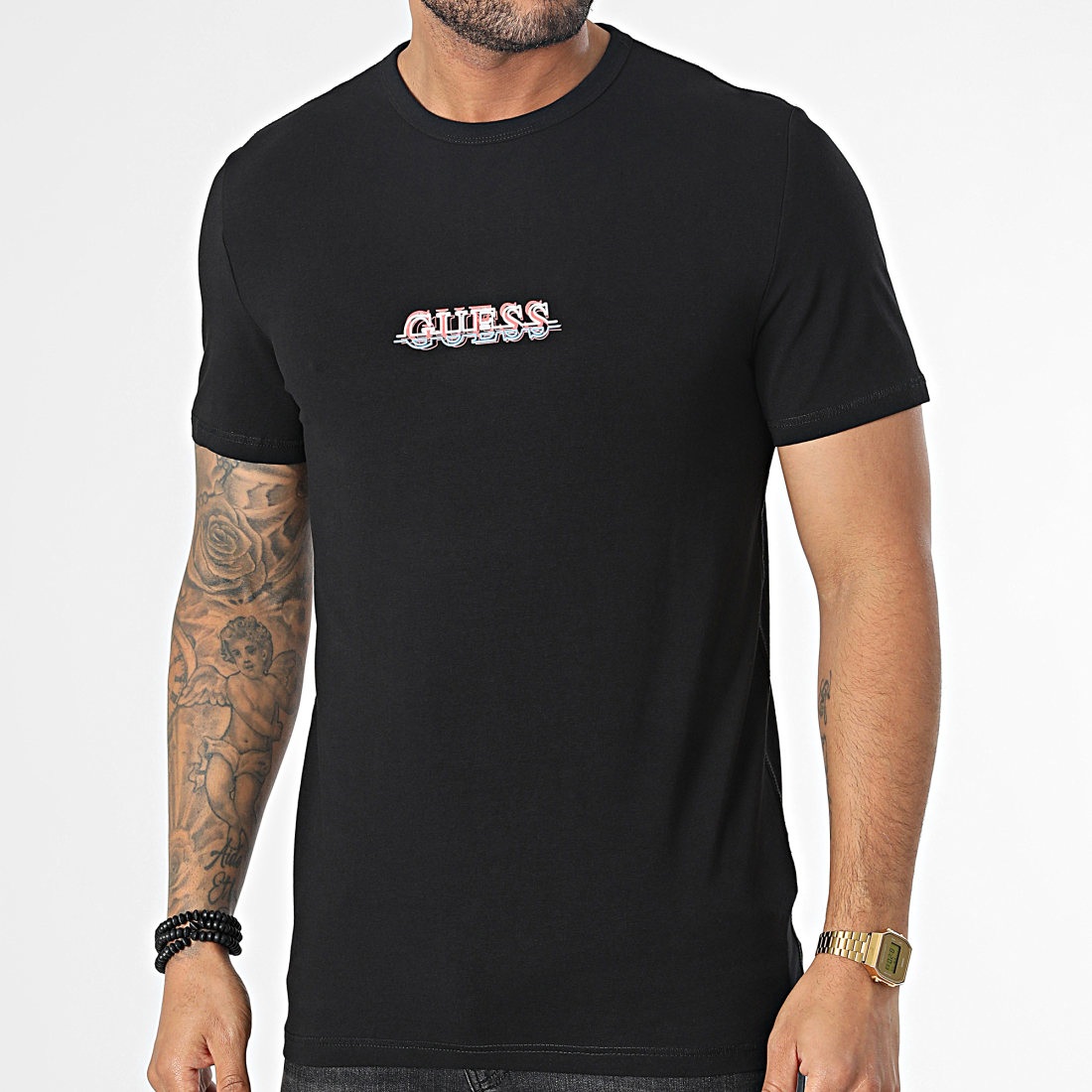 Tee shirt shop guess rayé