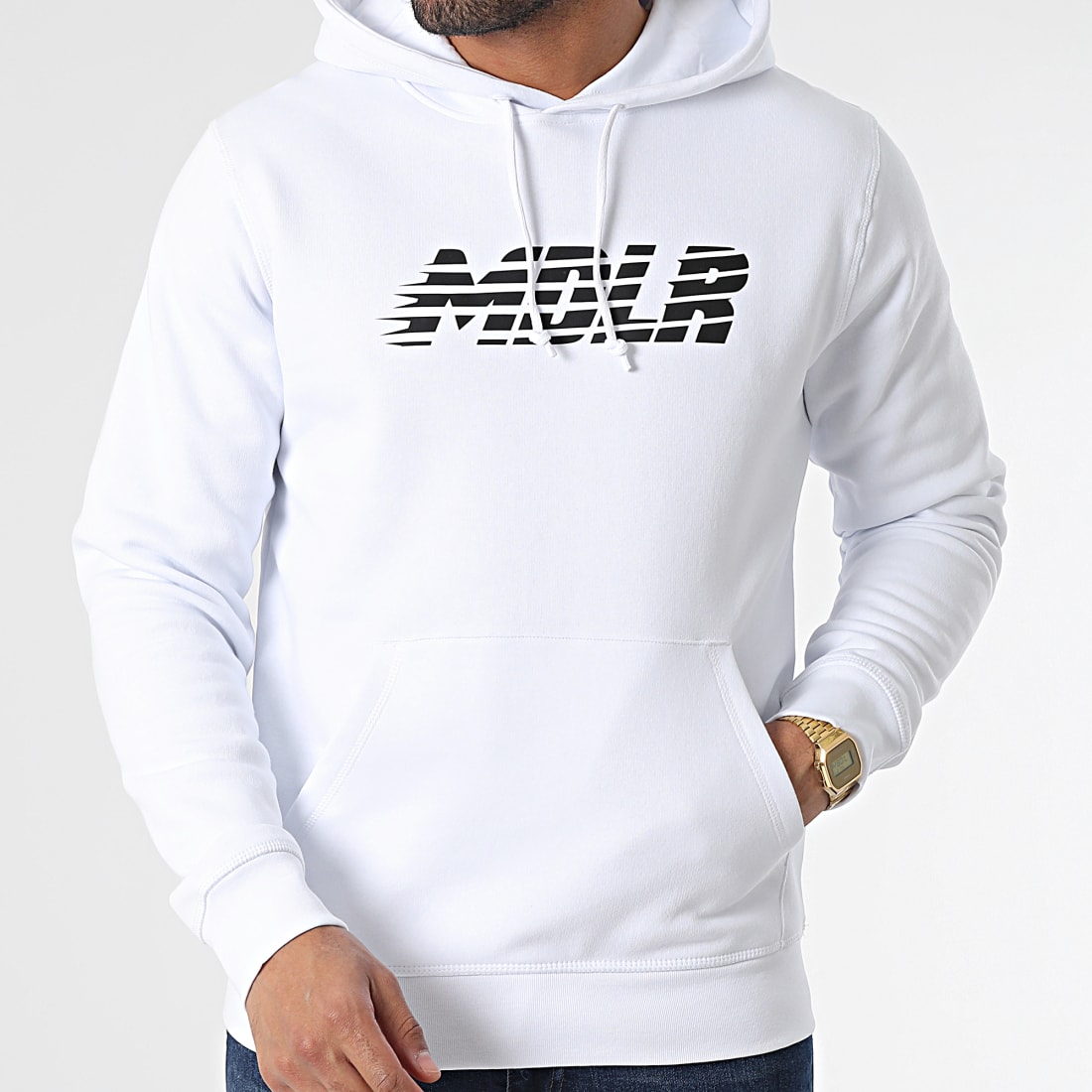 Morad Sweat Capuche MDLR Blanc Noir