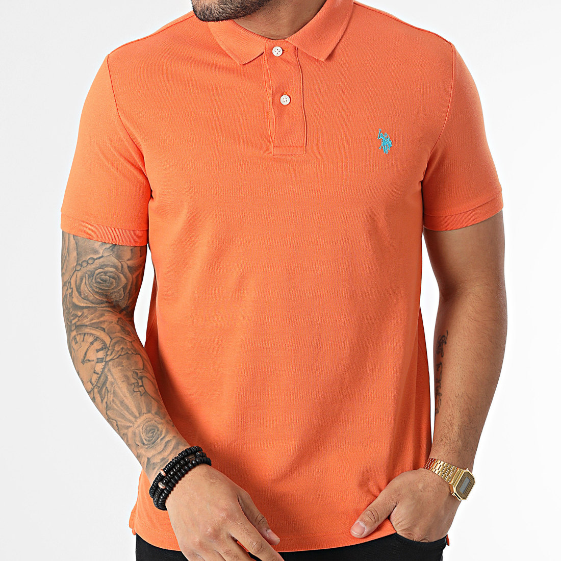 US Polo ASSN Polo Manches Courtes King Orange