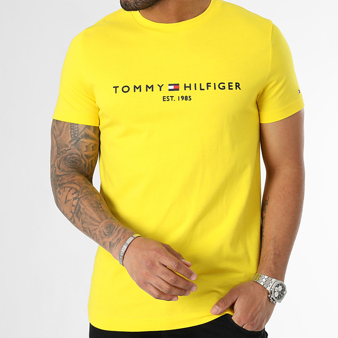 Tommy Hilfiger Tee Shirt Tommy Logo 1797 Jaune