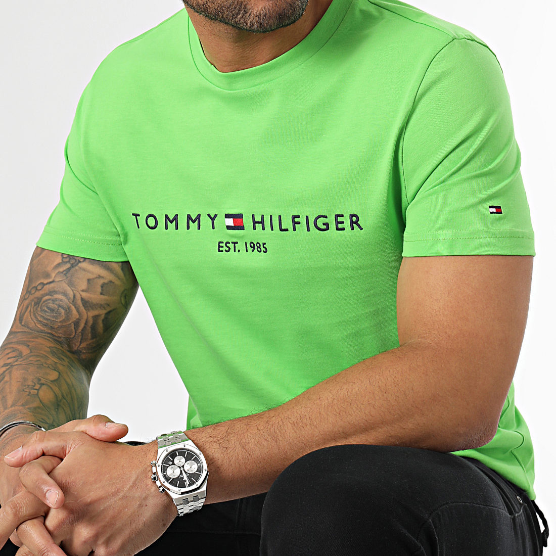 Tommy Hilfiger Tee Shirt Tommy Logo 1797 Vert