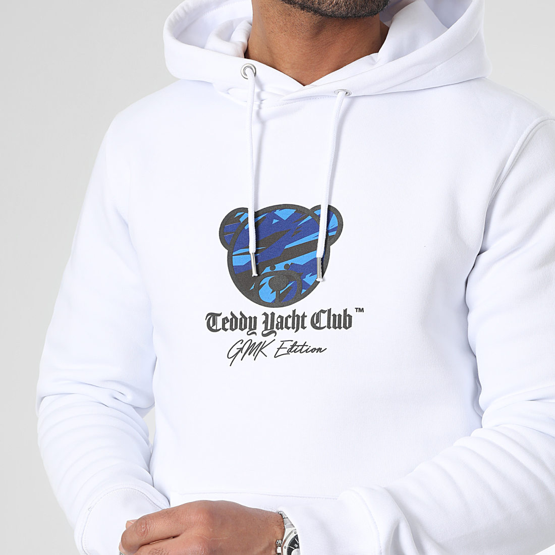 Teddy Yacht Club Sweat Capuche Teddy x GMK Kamo Blanc Camouflage Bleu