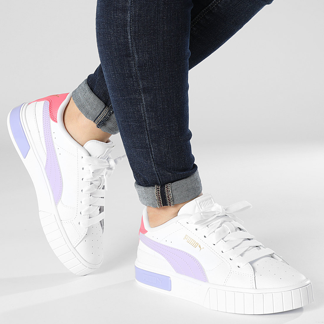 puma cali femme blanche et rose