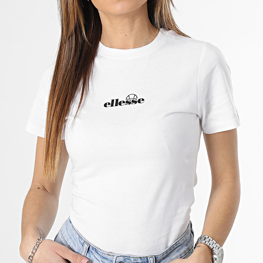 Neuheiten Ellesse - Tee Shirt Blanc Slim Femme Beckana