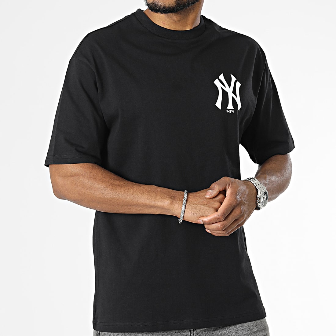 NEW ERA NEW YORK YANKEES MLB FLORAL GRAPHIC BLACK OVERSIZED T-SHIRT 60332266