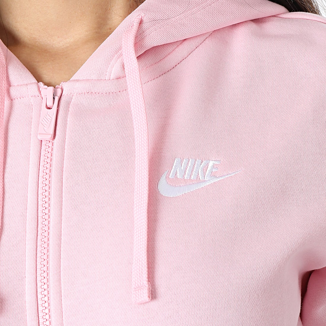 Nike - Sweat Zippé Capuche Femme Rose 