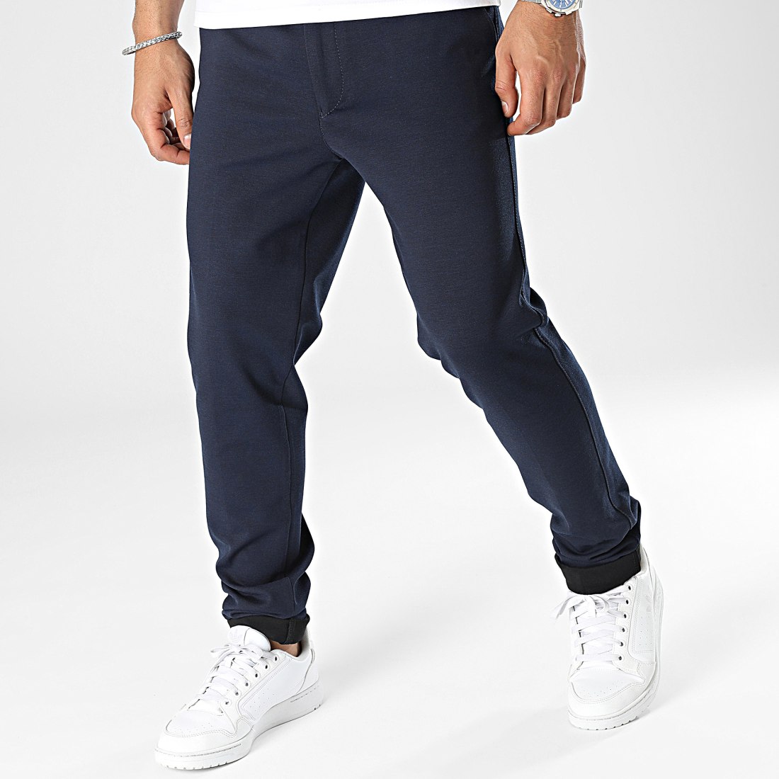 Pantalon chino bleu marine sales
