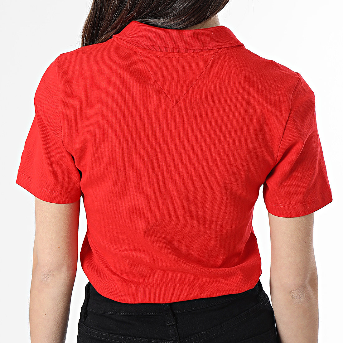 Tommy Hilfiger Polo Manches Courtes Slim Femme Piqu 7823 Rouge